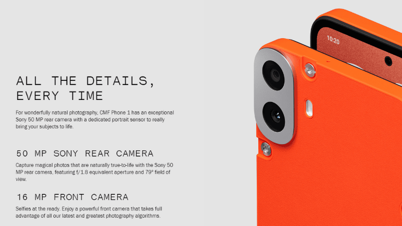 CMF Phone 1 Camera Specifications